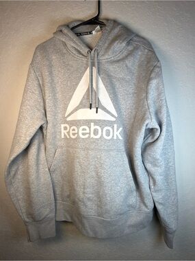 Reebok Gray Logo Pullover Hoodie Sweatshirt Men’s Medium/Large